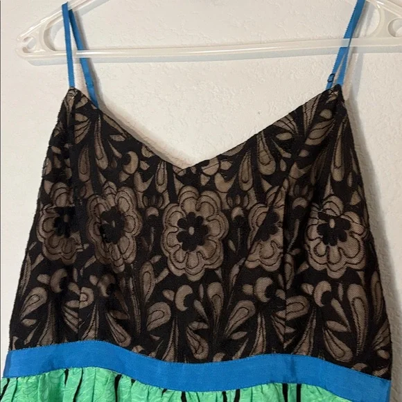 Tracy Reese for Anthropologie Colorblock Lace Silk Dress 12P - Picture 3 of 8